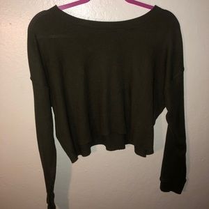 F21 Green Thermal Sweater
